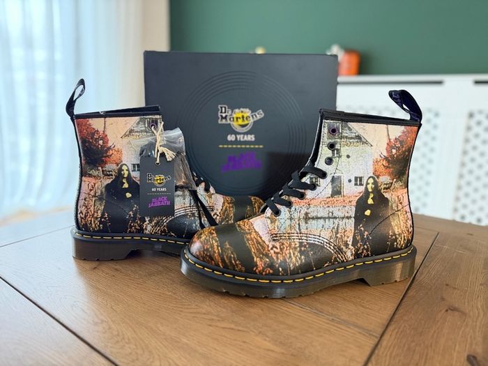 Dr Martens 1460 Black Sabbath Leather Boots UK 9