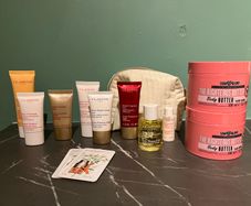 Bundle of Clarins Products with bag + 2 Soap and Glory Body Butter Tubs - Brand New