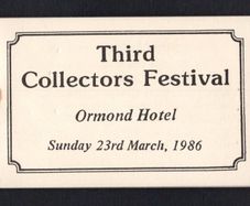 1986 Ireland Third Collectors Festival Ormond Hotel Sunday 23rd March 1986 Exhibition Booklet with set of 1980 Fauna & Flora Wildlife Commemorative Stamps from miniature sheet Mint Never Hinged (MNH) no 427