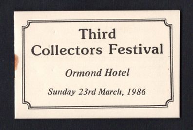 1986 Ireland Third Collectors Festival Ormond Hotel Sunday 23rd March 1986 Exhibition Booklet with set of 1980 Fauna & Flora Wildlife Commemorative Stamps from miniature sheet Mint Never Hinged (MNH) no 427