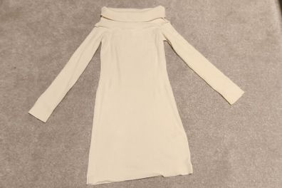 H&M Cream Ribbed Off-The-Shoulder Jumper Dress - Size M