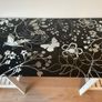 Glass Top Desk with Floral Design Image 2