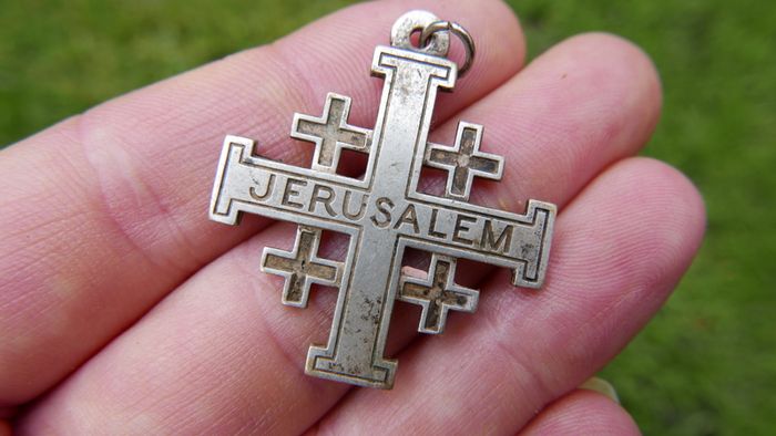 Vintage Silver 'JERUSALEM' Cross Pendant