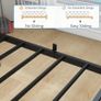Single Bed Frame with Storage, 3ft Upholstered Bed Frame,Dark Grey Platform Bed,No Box Spring Needed,Mattress Foundation,Strong Steel Slat Support,Under Bed Storage,Easy Assembly Image 7