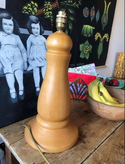 Hand turned sycamore lamp