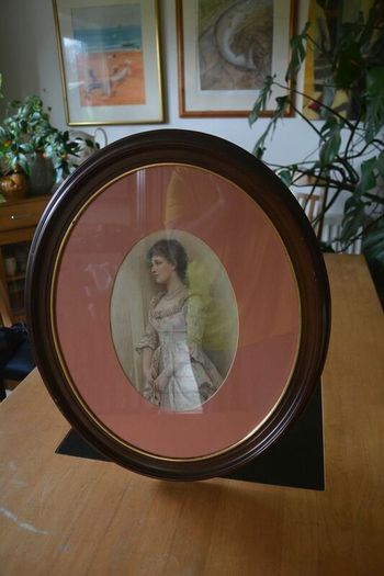Vintage large oval picture