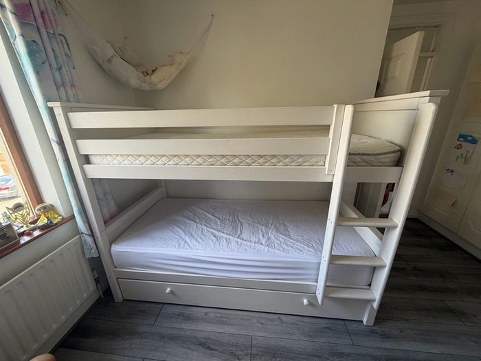 white wooden Bunk Beds