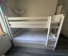 white wooden Bunk Beds