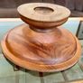 Vintage MCM Wood Fruit Pedestal Bowl Tazza Image 8