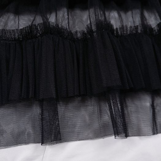 Kokomarina by Antoine Coelenbier Black Sleeveless Tulle Mesh Tiered Ruffle Hem Midi Dress XL