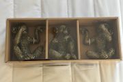 Decorative Three Monkey Ornaments Brass Look
