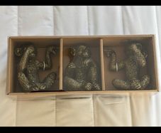 Decorative Three Monkey Ornaments Brass Look