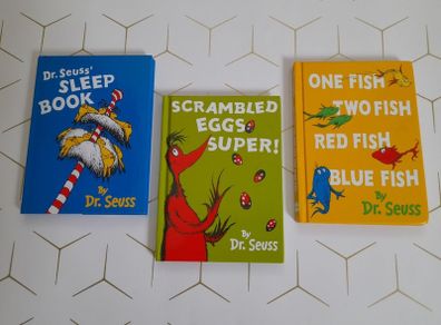 Dr Seuss books. small hardback. One fish, two fish.