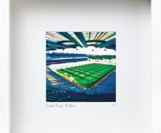 Croke Park Stadium, Dublin, 8.5 inch square framed print by artist Helen Mathews