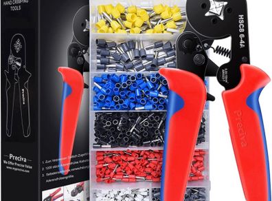 Ferrule Crimping Tool, Ratchat Bootlace Wire Crimping Tool, Crimping Plier with 1200 Terminal Crimp Connectors (FREE POSTAGE)