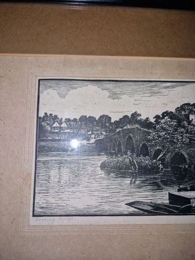 Charles Edwin Flower - Original signed woodcut