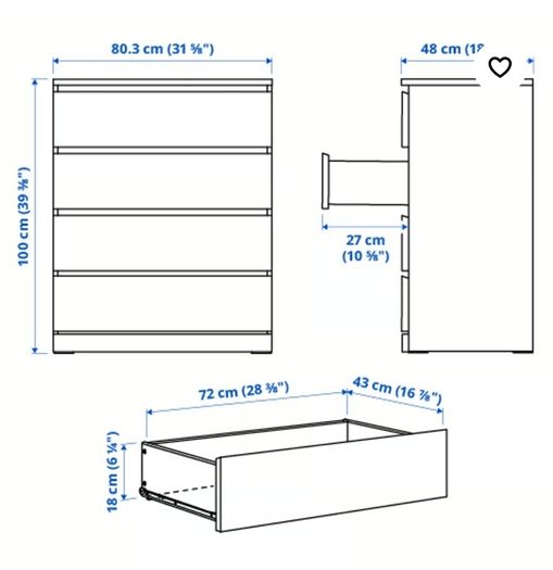 Ikea Malm 4 drawer chest