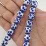 Antique Venetian Style White Blue Dotted Glass Beads Necklace Image 4