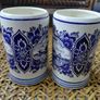 vintage Dutch Delft blue Heineken beer mugs hand painted Image 2