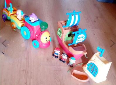 2 Interactive Toys with Music and Light - Train and Ship