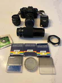PENTAX 35mm film camera with lenses & filters