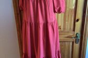 Ladies Rust orange striped cotton blend Summer dress size 14 includes postage