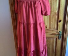 Ladies Rust orange striped cotton blend Summer dress size 14 includes postage
