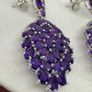 Silver Harry Ivens Exquisite Amethyst & Zircon Drop Earrings Image 6