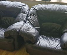 2 x leather armchairs
