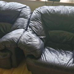 2 x leather armchairs