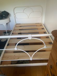 Antique iron framed bed