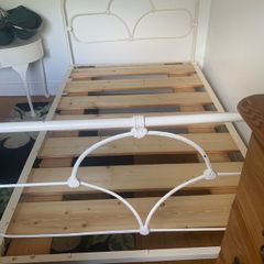Antique iron framed bed