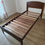 solid dark wood single bed frame Image 2