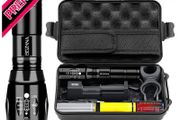 LED Torch Rechargeable Super Bright 2000 Lumen Tactical Flashlight L2 CREE Powerful Zoomable Torches Waterproof Handheld Torch Light with Batteries (FREE SHIPPING)