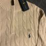 Ralph Lauren Cable Knit Quarter Zip, Men's Size XL, Cream Colour Image 5