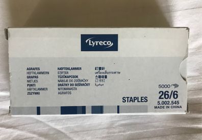 Lyreco standard office staples box of 5000