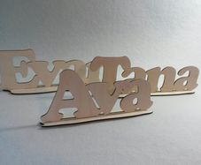 Wooden Words Letters Free Standing Plaque Personalised Names Wedding Home Gift