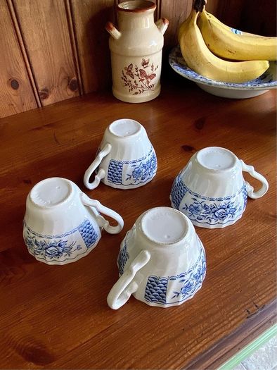 Vintage Myott Melody Fine Ironstone Set of Four Teacups