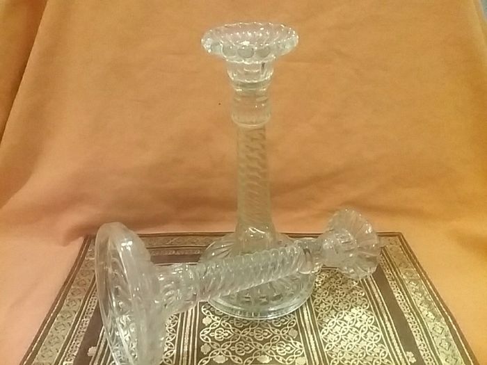 Glass candlesticks
