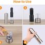 Electric Salt and Pepper Mill Set, Battery Operated, Ceramic Grinding Blade, Automatic Stainless Steel Grinders Shakers with LED Light and Adjustable Coarseness (FREE POSTAGE) Image 3