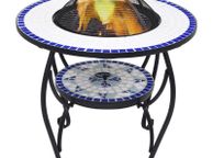 main image for ad Mosaic Fire Pit Table Blue and White 68 cm Ceramic
