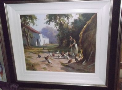 a large oil painting on board by a irish artist donal mcnaughton