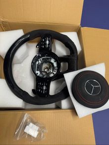 Mercedes W205 Carbon Fiber LED Steering Wheel | Alcantara | Airbag Included | C63 C43 E63 GLC