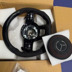 Mercedes W205 Carbon Fiber LED Steering Wheel | Alcantara | Airbag Included | C63 C43 E63 GLC