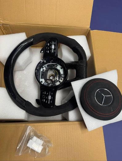 Mercedes W205 Carbon Fiber LED Steering Wheel | Alcantara | Airbag Included | C63 C43 E63 GLC