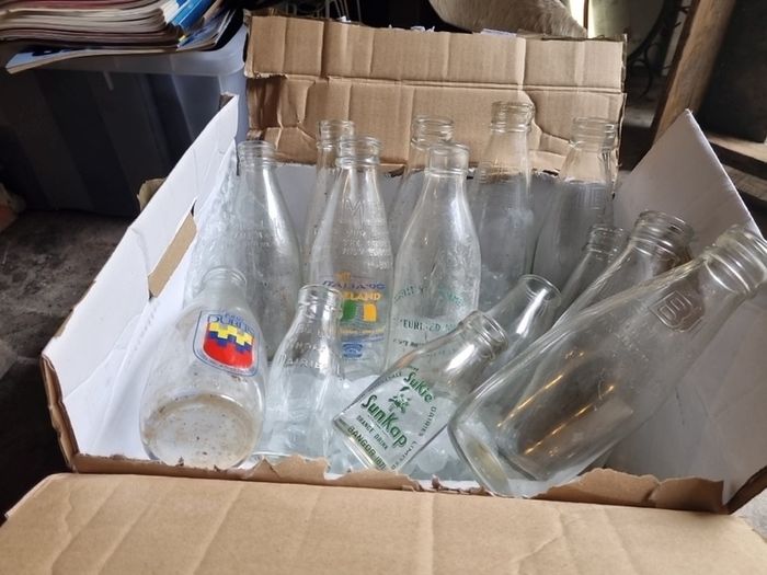 job lot vintage irish Milk Bottles