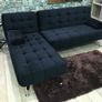Black Velvet Nordic Comfort Chaise Sofa,198cm Image 2