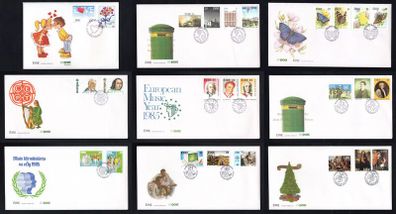 Collection 1985 Ireland Commemorative Stamps An Post First Day Cover (FDC). Collection of 8 covers