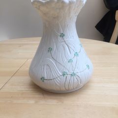 Large Beleek Shamrock Pattern Vase