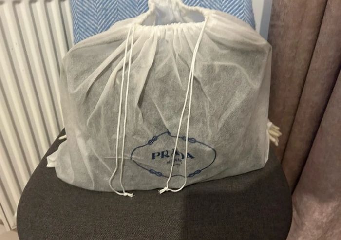 Prada black leather tote
